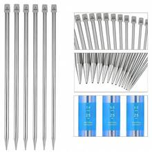 22pcs Stainless Steel Knitting Needles Set, 2mm-8mm Straight Single-Pointed Crochet Hooks, 25cm Sweater Knitting Needles