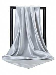 1件装女士纯色缎面大方巾/头巾,头巾配饰,光滑柔软的缎面披肩/围巾,经典百搭设计,适合日常佩戴,也可作为连衣裙围巾。 - A - 查看 10