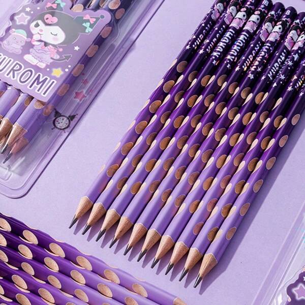 Sanrio 1 Set (12pcs) Cute Melody Triangle Pencils, Creative Student Writing Pencil Set School Supplies, Back To School