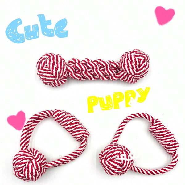 3pcs, Training Interactive Dog Rope Toy, Suitable For All Sizes Of Dogs To Play And Interact With. Chewing Knots, Multi-Functional Grinding Rope For Indoor And Outdoor Training And Cleaning Teeth