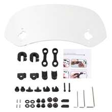 Motorcycle Extension Windshield Clear Adjustable Clip On Wind Deflector Spoiler
