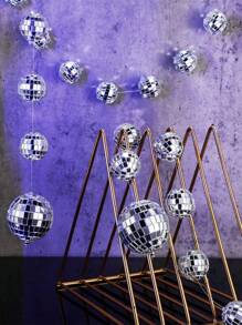 1Pack Disco Party Decorations Mini Disco Ball Hanging Silver Reflective Mirror Ball For 70s, 80s, Hippie Bachelorette, Birthday, Wedding, Party Backdrop Supplies, Home Decor, Room Decor, And Fall Decorations