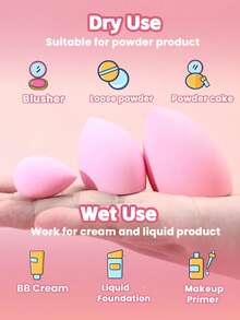 BATENG 9 قطع مجموعة إسفنجة مكياج قطرة مائية وردية - 3 أحجام خالية من اللاتكس لأساس المكياج والكونسيلر والكريم والبودرة - إسفنجات قابلة لإعادة الاستخدام ناعمة للتطبيق الأملس والخالي من التجاعيد - استخدام مزدوج جاف ورطب، مناسبة لجميع أنواع البشرة، للمبتدئين والمحترفين، مكياج، رخيص، ديكور الغرفة، مكياج، السفر، غرفة النوم، اكسسوارات المكياج، وسادة، خلاط المكياج، وسادة البودرة، إسفنجة المكياج، رخيصة، هدايا عيد الميلاد، أدوات المكياج، أشياء رخيصة، هدايا، هدايا للنساء، هدايا عيد الميلاد