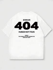 Men's Casual Numeric Print Round Neck Short Sleeve T-Shirt, Summer - White - View 8