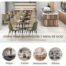 FurnitureR Mesa Comedor Mesa Redonda Rústica con Patas Metal para Cocina Sala Estar Mesa Café Mesa Bistró para Cafetería Bar - como en la foto - Ver 7