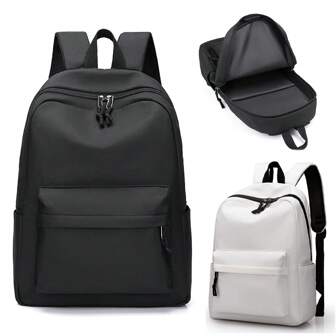 Un sac à épaule scolaire simple et léger d'une seule couleur, pour ordinateur et campus, adapté aux élèves de collège et lycée, hommes et femmes, pour la rentrée scolaire, et les déplacements professionnels