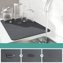1PC Super Absorbent Diatomaceous Earth Coffee Mat Kitchen Counter Dishes Drying Mat Anti Slip Drying Mat For Kitchen Dining Table Bathroom Pet Feeding Dishes Tableware Coffee Machine Sink Thanksgiving Mother's Day Easter Gifts - Multicolor - View 10