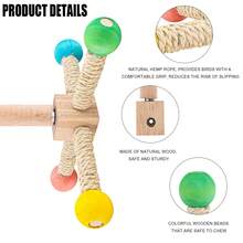 Brinquedo de suporte para pássaros, brinquedos giratórios interativos para periquitos, brinquedo de papagaio com roda de exercícios de madeira, brinquedo de enriquecimento para gaiola de pássaros, acessórios para gaiola de pássaros e brinquedos para periquitos (P)