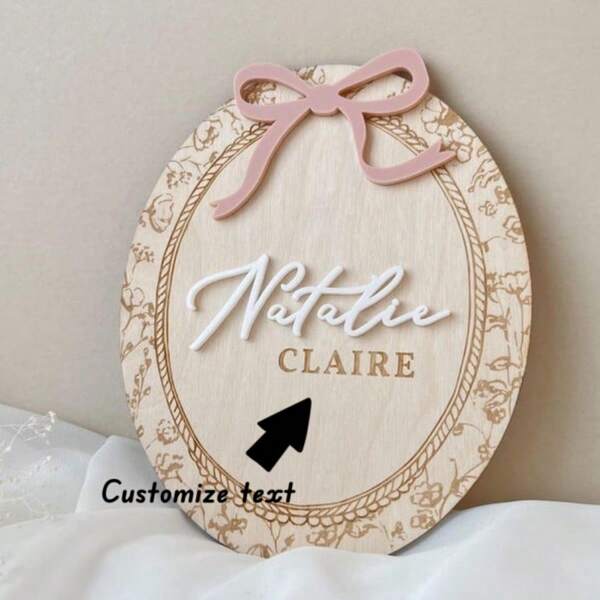 1 pieza Letrero del nombre del bebé para hospital, letrero de niña recién nacida, recuerdo del hospital, regalo para recién nacido, letrero de estadísticas de nacimiento, letrero de anuncio del nombre del bebé personalizado, multifuncional, duradero, ornamental, reutilizable, exquisito, elegante, de alta calidad, colorido, moderno, personalizado, único, regalo ideal para él, regalo ideal para ella, novio, papá, novia, mamá, familia, amigos, salón de té, hogar, jardín, oficina, para aniversarios, para el Día de San Valentín, para el Día de la Madre, para cumpleaños, para el Día del Padre, para graduación, para bodas, para inauguración de la casa