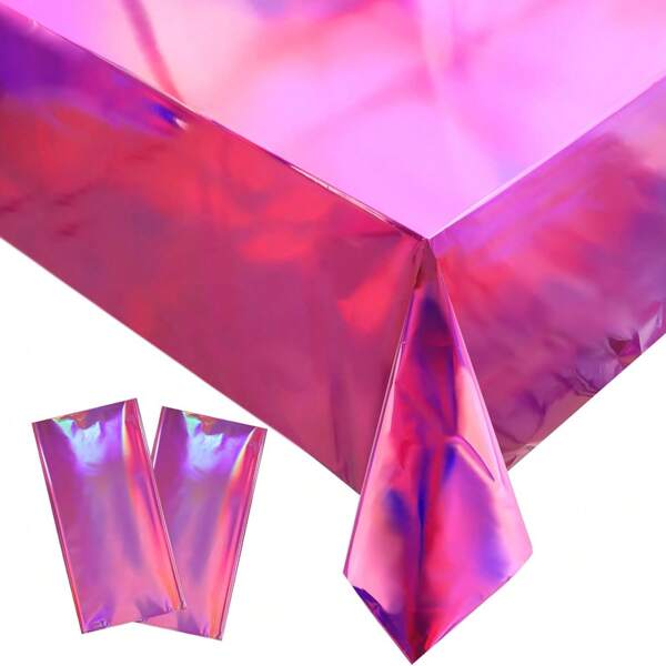 Table Cloth, 1pc 54" X 108" Rose Red Tablecloth,Table Cover,Party Decorations,Table Cloths For Party,Birthday Decorations,Iridescent Tablecloth,Tablecloths Rectangular,Bachelorette Party Decorations