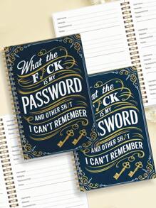 1pc Simple Password Book, Minimalist 52 Sheets Advanced Address Password Manager With Website Password Quick Access Username And Password Storage Perfect For Home Office Internet Computer Logins,Back To School Supplies
