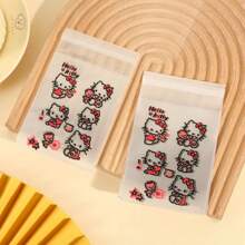 50 sztuk nowych samoprzylepnych torebek Hello Kitty, uchwyt na karty Idol, uroczy prezent z INS, woreczki do przechowywania biżuterii i kolczyków, samoprzylepne małe samoprzylepne torebki Hello Kitty, wysokiej jakości opakowania, przezroczyste torebki OPP