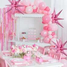 2 Peças Balões de Estrela Rosa de 22 Polegadas, 1 Peça Balão de Explosão de Estrela de 14 Pontos, Balão de Estrela Rosa de Folha, Balão de Mylar Grande em Formato de Fogo de Artifício para Decoração de Aniversário, Casamento, Natal e Feriado