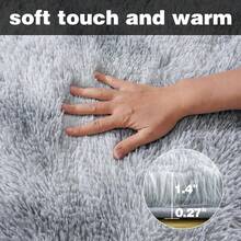 9x12 Area Rug For Living Room Plush Carpet, Soft Fluffy Shaggy Fuzzy Furry Large Rug, Anti-Slip Washable Modern Floor Rug For Bedroom Home Aesthetic Decor - Nhuộm Tie-dye Xám - Xem 5