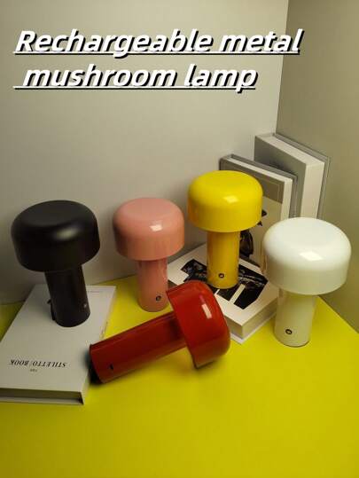 1 szt. Nowoczesna lampa USB do ładowania, metalowa, LED, dotykowa, 3-kolorowa, ściemnialna, przenośna, grzybkowa, odpowiednia do salonu, sypialni, kuchni, baru, oświetlenia dekoracyjnego na biurko, kempingu na świeżym powietrzu, do pielęgnacji oczu, czytania, biura, lampki nocnej, prezentu świątecznego