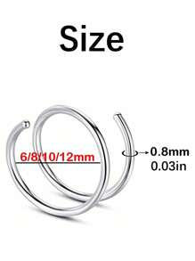 1 Piece Double Layers Stainless Steel Nose Ring Studs For Women Hoops Twist Cartilage Tragus Septum Piercings Body Jewelry Stainless Steel Double Nose Rings Spiral Hoop Septum Piercing Kit Ear Tragus Earrings Lip Body Fashion Jewelry