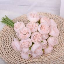 1 Bunch Silk Peony Bouquet Artificial Rose Flower 27 Flower Heads Artificial Peonies Flower For Home Wedding Party Centerpieces Arrangements Bridal Shower Decorations