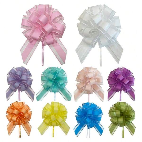 4 peças/20 peças de fitas de laço com cordão, decoração de casamento, aniversário, dia dos namorados, natal, embalagens de presentes para festas, fitas de laço com cordão, fitas de laço para embalagem de presentes do Ano Novo Chinês, festival da primavera, dia dos namorados, casamento, Natal, festa de aniversário, cestas de presentes, caixas de presente ou decoração de presentes florais do dia dos namorados