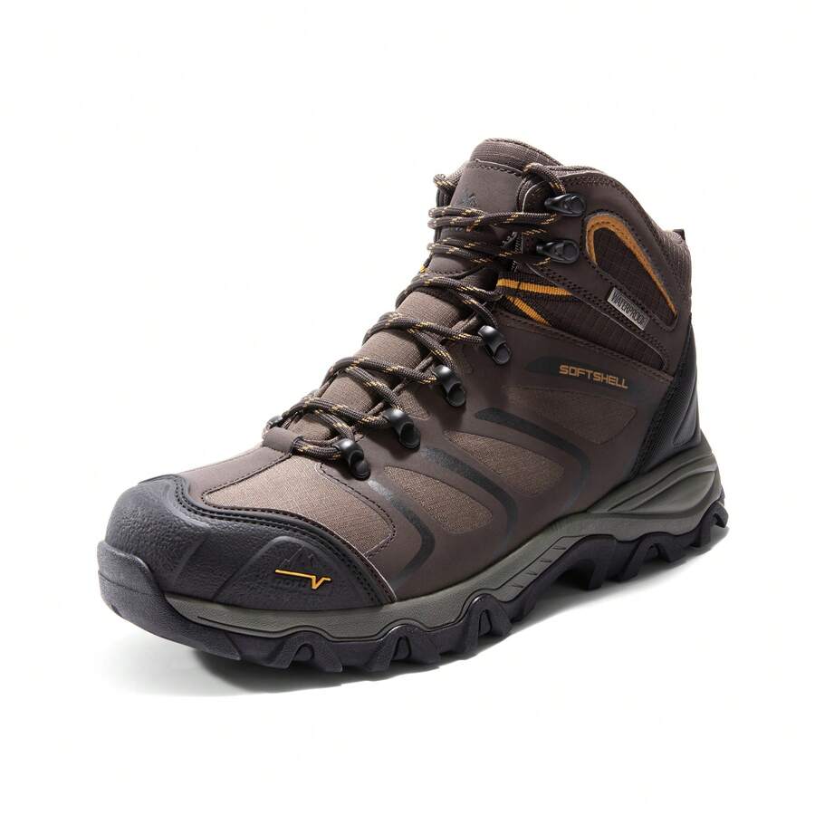 Waterproof Work Boots For Men Steel Toe Construction Boots - Brown - View 1