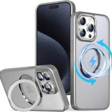 For IPhone 15plus Case, MagSafe Compatible, Stand, Clear, Transparent, Matte, Smartphone Case, Full Protection, Korean, With Ring, Shockproof, US Military Shockproof, Shock Absorbing, Wireless Charging