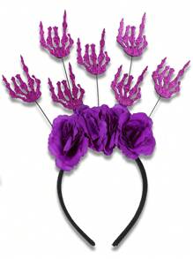 Halloween Party Rose Flower Headband, Dark Gothic Style Masquerade Bat Spider Headdress, Horror Artificial Flower Headpiece, Halloween Accessories, Hairband Headband For Women ,Hair Accessories, Diadema, Hair Hoop