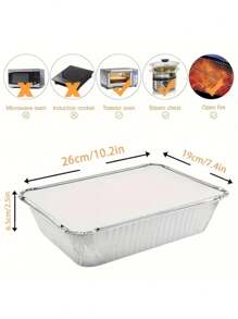 10 Stück schwere Aluminiumfolie Behälter mit Deckeln, 1,9 Liter Fassungsvermögen, wiederverwendbar und leicht zu reinigen, geeignet für Ofen, Backen, Grillen, Lebensmitteltransport, Deckeldesign, wiederverwendbares Kochgeschirr, Aluminiumfolie Tabletts, Braten Truthahn, Braten Rindfleisch, Lunchbox, Aufbewahrungsbox, Feiertagsparty Essensbox, Weihnachtsessen Box, Outdoor Grillutensilien, Catering Präsentationsgeschirr, Buffetteller, Einweg Grillschalen