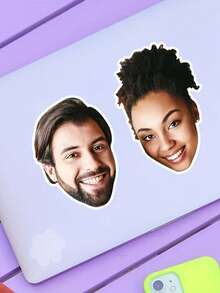 定制脸部贴纸，卡通肖像，个性礼物，趣味照片，创意标签，适用于日常办公，纪念友情和爱情，贺卡，礼物装饰，化妆舞会，生日派对和聚会