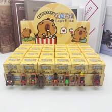 1pc/24pcs Capybara Cartoon Cute Pet Funny Blind Box Key Chain, Delicate Small Gift For Back To School, Suitable For Holidays Party, Birthday, Festival, Cartoon Doll Small Gift, Birthday Surprise Party, Cute Cartoon Pendant, Party Surprise Small Gift