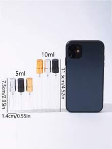 50 件套夏季旅行便携式电镀金喷雾香水分装瓶，5ml/10ml/3ml/2ml 容量香水样品瓶，细雾化妆品瓶，保湿喷雾瓶，香水分配工具，DIY 香水容器，送给家人和朋友的生日礼物，节日礼物便携且适合飞机 - 彩色 - 查看 9