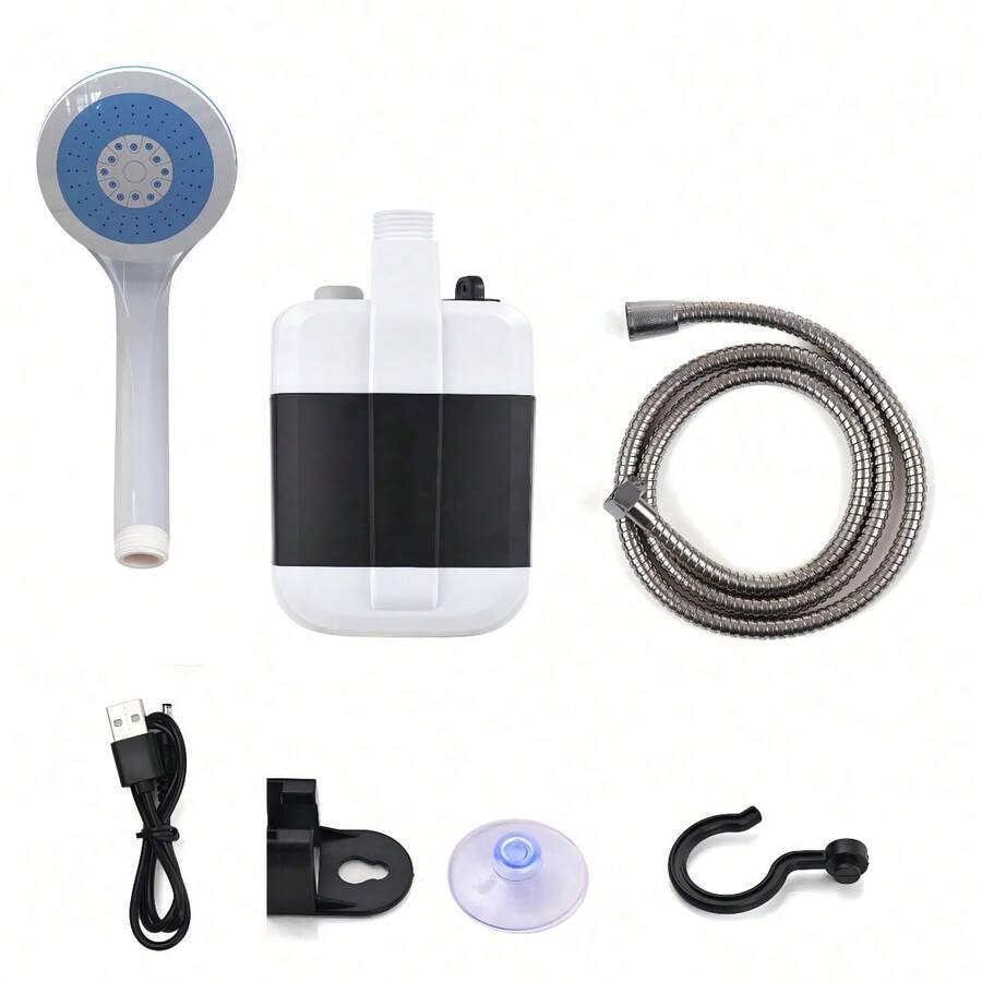 Ducha portátil para camping al aire libre recargable por USB, artículos esenciales para la playa, accesorios de playa, flotador de piscina - Azul - Ver 1
