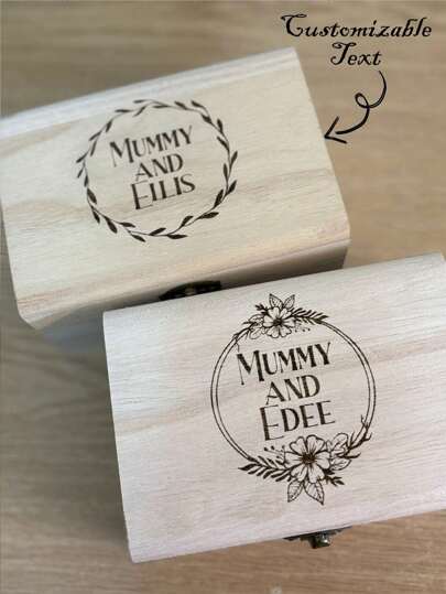 1pc Personalized Name Customizable Wooden Memory Keepsake Box, Document/Photo Storage Organizer, Adventure/Travel/Couples/Birthday/Wedding Anniversary Gift