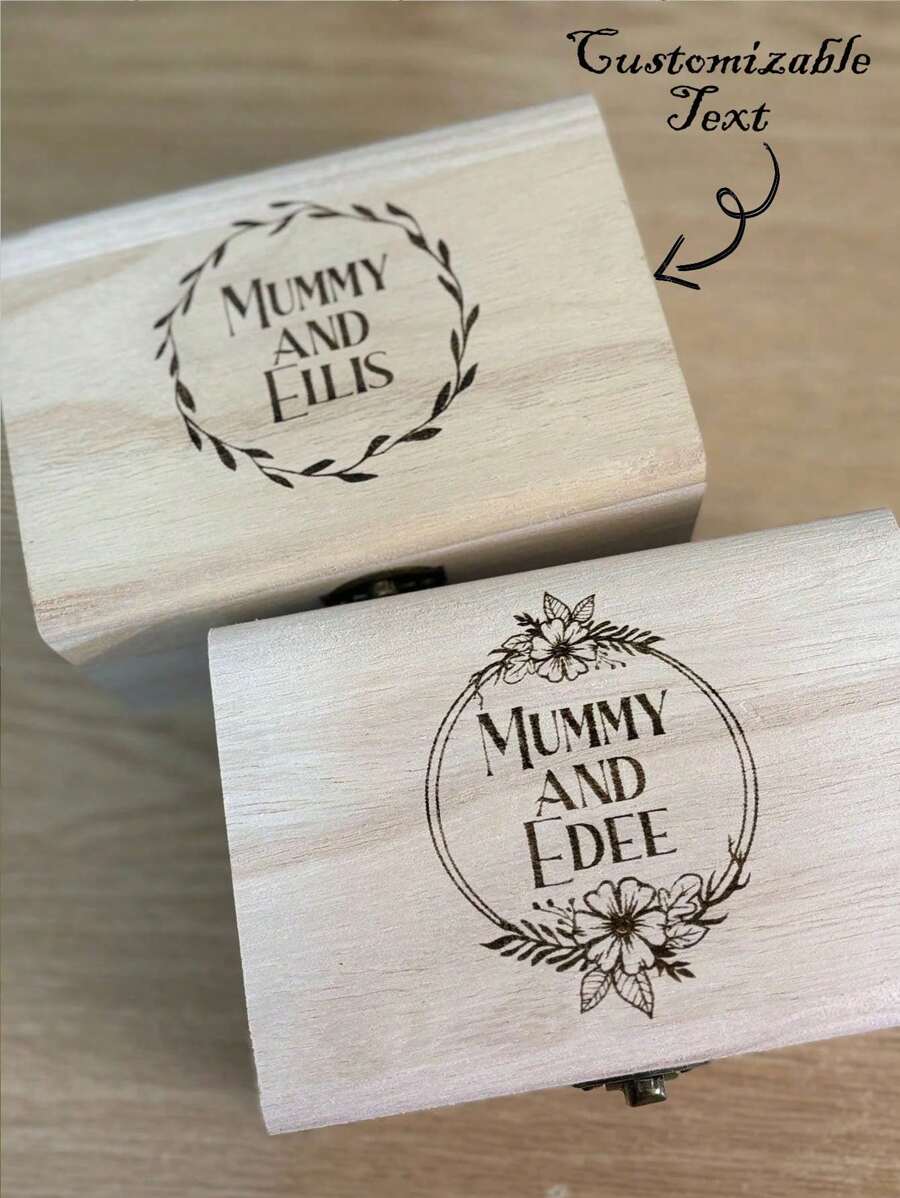 1 Peça Caixa de Memória Personalizada de Madeira Personalizável, Organizador de Armazenamento de Documentos/Fotos, Presente de Aniversário/Casamento/Aniversário de Casal/Aventura/Viagem