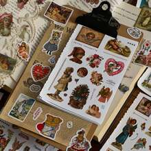 1 Pack Of 10 Pcs Classic Manor Series Sticker Book, 3 Material Types, Self-Adhesive Reusable Vintage Aesthetic Planner & DIY Decoration, Back To School