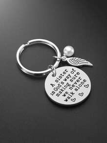 Sister Keychain - A Is God's Way Of Making Sure We Never Walk Alone Keychain Jewelry Christmas Birthday Gifts For Sisters Goth