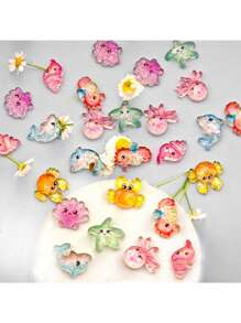 5/15/25/35 piezas Miniaturas de animales marinos de resina aplicables a manualidades DIY, decoración de paisajes de jardín, casas de muñecas, plantas en macetas (aleatorio)