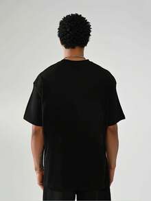 Camiseta Casual Unisex de Algodón Puro con Impresión Creativa de Conejo y Letras, Top de Manga Corta Transpirable Adecuado para Deportes al Aire Libre en Primavera y Verano, Playa, Correr, Golf - Regalo Perfecto, Ropa de Actividad en la Playa|   Diseño interesante - Negro - Ver 3