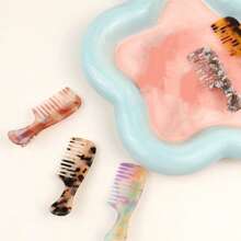 5 Stück/1 Set schildkrötenförmige dunkle Acetat kreative Haarspangen Pony Clips, marmorierte Alligator Haarclips, Haraccessoires, Krallenklemmen, Haarklammern, Haarclips