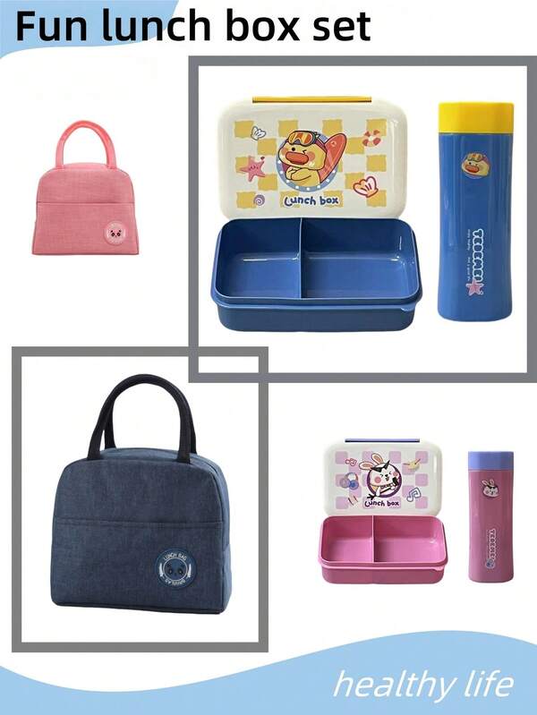 A 950ml Bento Box, Portable Water Cup And Lunch Bag, Snack And Food Container, Portable, Leak-Proof, Suitable For Kitchen Storage And Organization, Working Lunch, Student Return To School, Picnic, Camping, Accessories