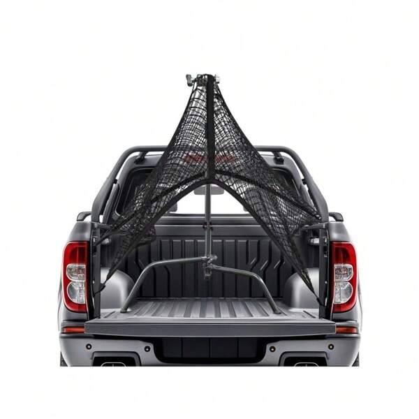 LKW-Gepäcknetz 120x120cm (Dehnbar bis 250x250cm) Ladungssicherungsnetz mit 4 Metallkarabinern Universell für Pickup Trucks, SUVs, Transporter für Reisen & Outdoor