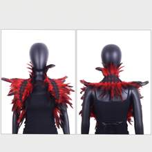 Festliches Federschal-Top, Schal-Cape, Accessoires zum Anziehen Federn-Körpergeschirr für Frauen Tops Cape Schal Schulterschal Punk Gothic Rave Dance Festival Kragen mit Manschetten Schulter Abzeichen Anziehsachen Künstliche Federn