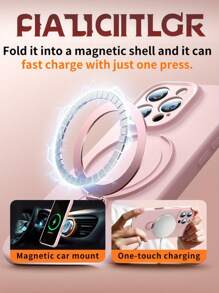 CTEGLODRIX New Luxury Design Magnetic Shockproof Stand Phone Case Compatible With Iphone 13 14 15 16 17 Pro Max With 360° Rotating Stand Camera Lens Protection + Wireless Charging Soft Cover