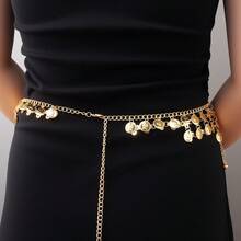 1 chiếc Dây đeo eo múa bụng nhiều lớp rộng hơn, Dây đeo eo tua rua khiêu vũ có thể điều chỉnh, Dây đeo eo làm đẹp bằng kim loại - Nhiều màu - Xem 5