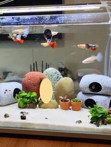 1pc Shrimp House Goldfish Shelter Cave Climbing Platform Simulated Stone Aquarium Breeding Decor Ornament - Multicolor - View 1