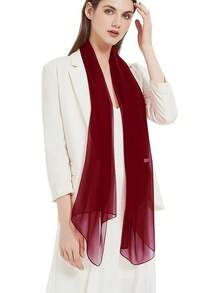 2025PANTONIGHT Long Chiffon Sheer Scarf For Womens - 069 Plain Cherry - View 2
