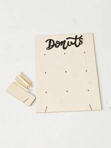 1 pieza/2 piezas, Soporte de madera para donas, Tabla colgante decorativa para donas, Soporte para postres, Suministros para tienda de pasteles, Decoración para fiesta de cumpleaños, Decoración para fiesta de aniversario de boda, Decoración para fiestas en casa - Albaricoque - Ver 4