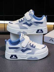 1 Pair Kids Casual Sneakers, Spring/Autumn 2025, Boys Loafers, New Low-Top Girls White Shoes, Soft Sole Versatile Sports Shoes - Blue - View 5