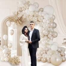 106 个珍珠白、珍珠沙白气球，白色珍珠气球适合男孩、女孩、儿童、婴儿、派对、迎婴派对、性别揭示、婚礼、生日、房间、派对装饰 - 珍珠白 - 查看 5