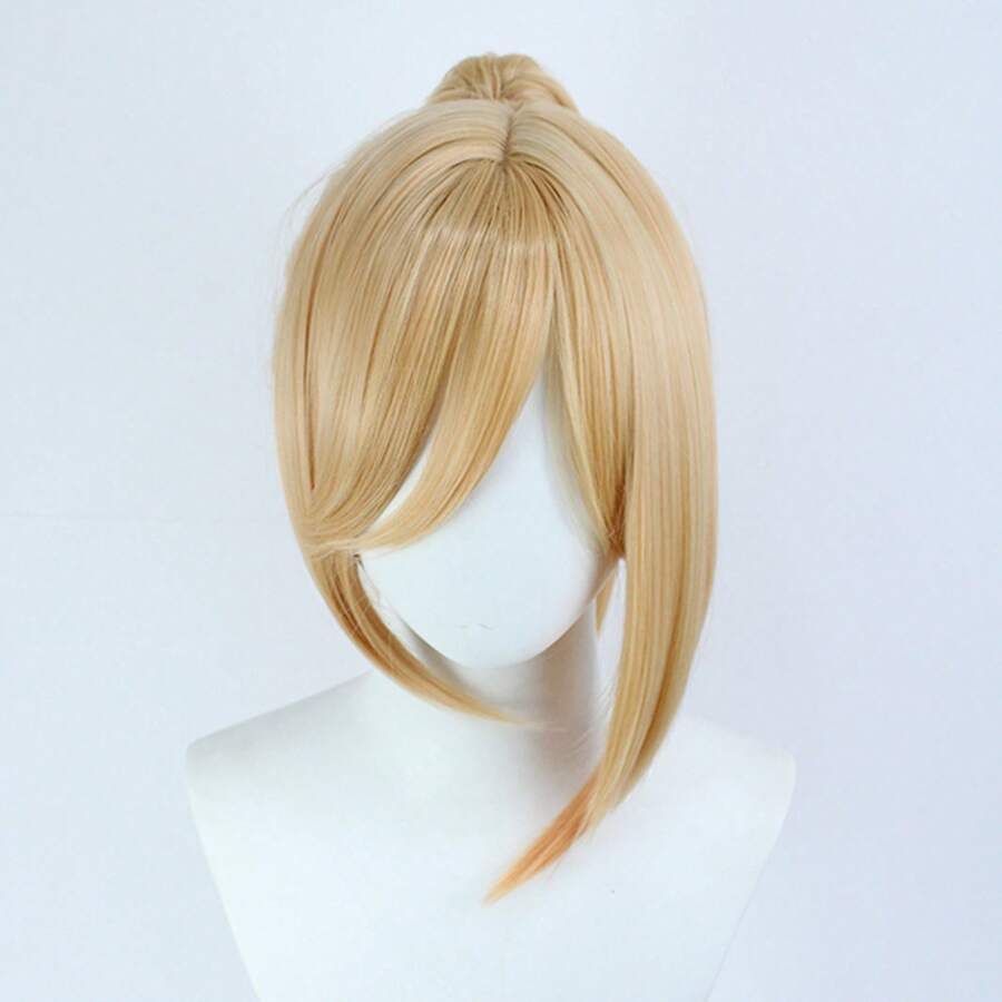 Warrior Cosplay Wig Ponytail Washable Blonde Colour - Tender Powder - View 1