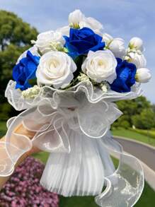 Perlen Rosen Strauß künstliche Blumen für Hochzeit Brautstrauß, einzigartige Ewigblumen Geschenke, Valentinstag, Muttertag, Erntedankfest, Geburtstag, Jahrestag