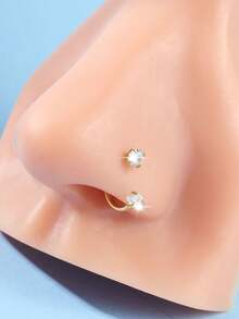 立方氧化锆不锈钢鼻环，18G U 型枢轴耳钉，男女皆宜，百搭精致的生日礼物 - 愛心-圓鋯 - 查看 12